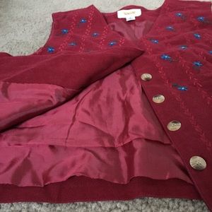 Talbots Floral Vest Size S